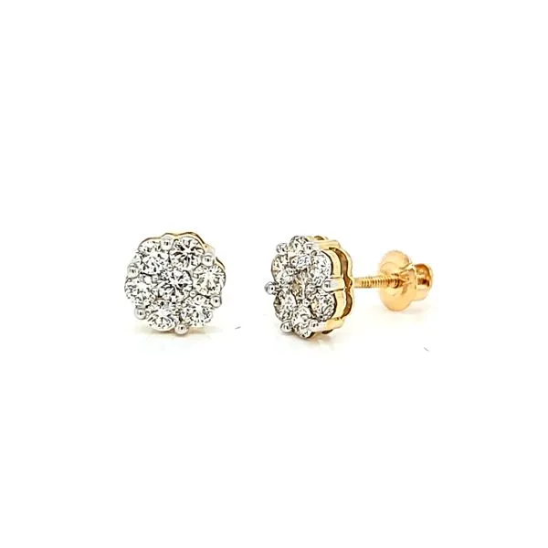 14k Yellow Gold 3/4ct Diamond Earrings Image 2 Arezzo Jewelers Elmwood Park, IL