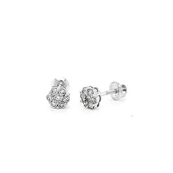 14k White Gold 1/3ct Diamond Earrings Image 2 Arezzo Jewelers Elmwood Park, IL