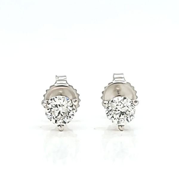 1.00ct Round Diamond Martini Prong Stud Earrings, F SI2 Arezzo Jewelers Elmwood Park, IL