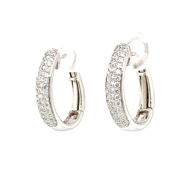 18k White Gold Pave Diamond Earrings Image 2 Arezzo Jewelers Elmwood Park, IL