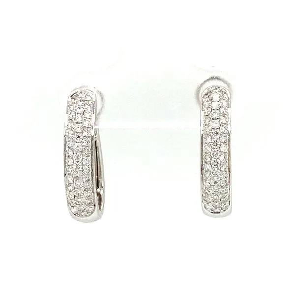18k White Gold Pave Diamond Earrings Arezzo Jewelers Elmwood Park, IL