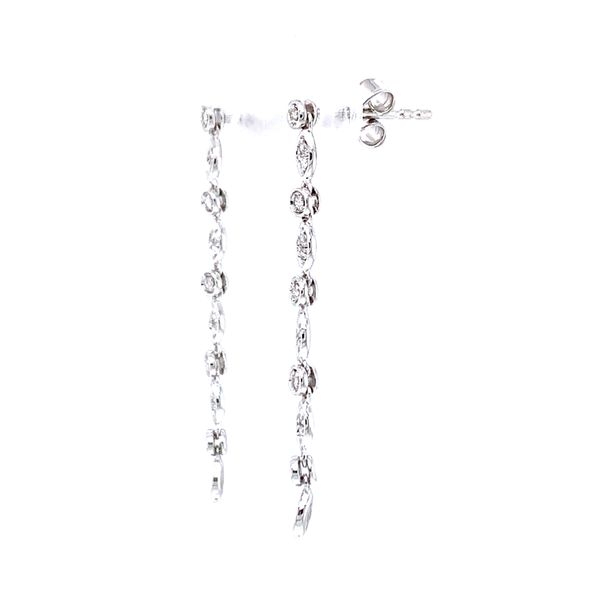 18k White Gold Diamond Line Earrings Image 2 Arezzo Jewelers Elmwood Park, IL