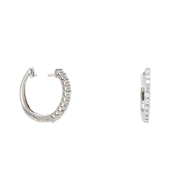 14k White Gold 0.40ct Diamond Huggie Earrings Arezzo Jewelers Elmwood Park, IL