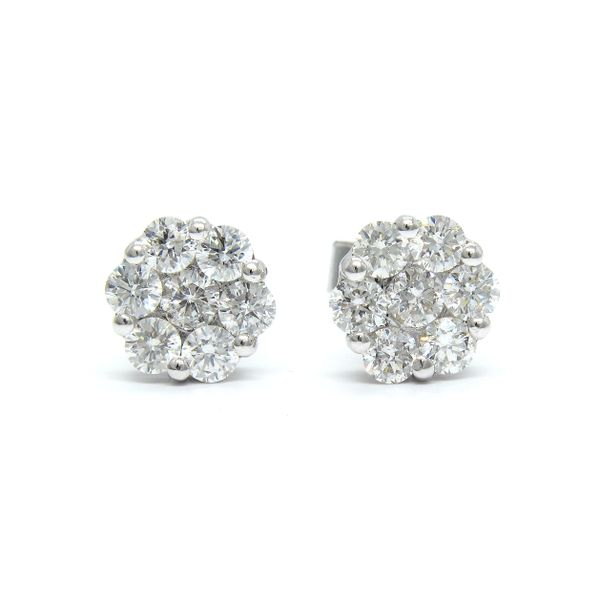 14k White Gold Diamond Stud Earrings - .92cts Arezzo Jewelers Elmwood Park, IL
