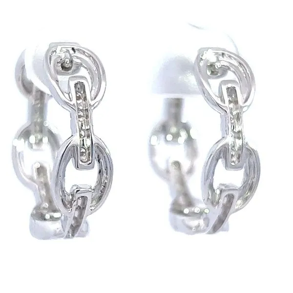 White Gold 0.72ct Small Hoop Diamond Earrings Image 3 Arezzo Jewelers Elmwood Park, IL