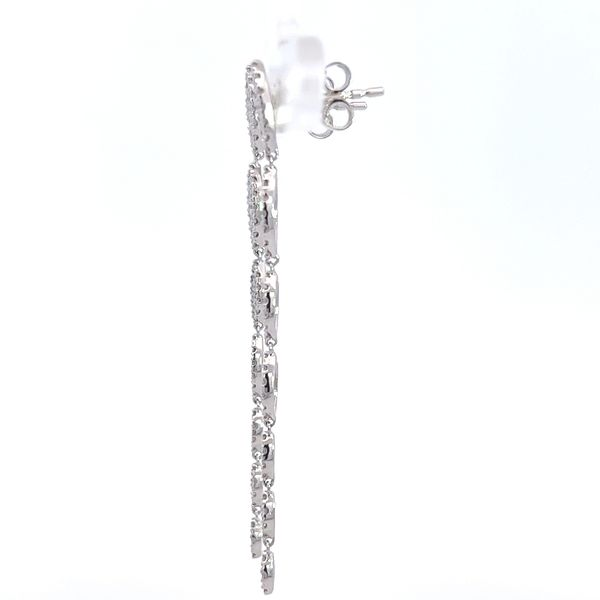 18K White Gold Dangle Diamond Earrings - Italian Craftsmanship Image 3 Arezzo Jewelers Elmwood Park, IL