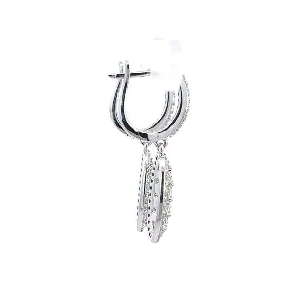 Sophisticated 18K White Gold Openwork Dangle Diamond Earrings - Italian Elegance Image 3 Arezzo Jewelers Elmwood Park, IL
