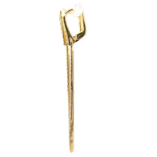 Exquisite 18K Yellow Gold Dangle Diamond Earrings - Italian Craftsmanship Image 2 Arezzo Jewelers Elmwood Park, IL