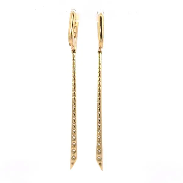 Exquisite 18K Yellow Gold Dangle Diamond Earrings - Italian Craftsmanship Image 3 Arezzo Jewelers Elmwood Park, IL