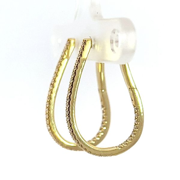 Chic 18K Yellow Gold Huggie Diamond Earrings - Italian Elegance Image 2 Arezzo Jewelers Elmwood Park, IL