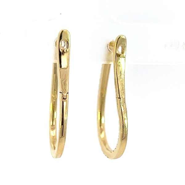 Chic 18K Yellow Gold Huggie Diamond Earrings - Italian Elegance Image 5 Arezzo Jewelers Elmwood Park, IL