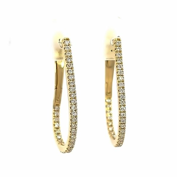 Chic 18K Yellow Gold Huggie Diamond Earrings - Italian Elegance Arezzo Jewelers Elmwood Park, IL