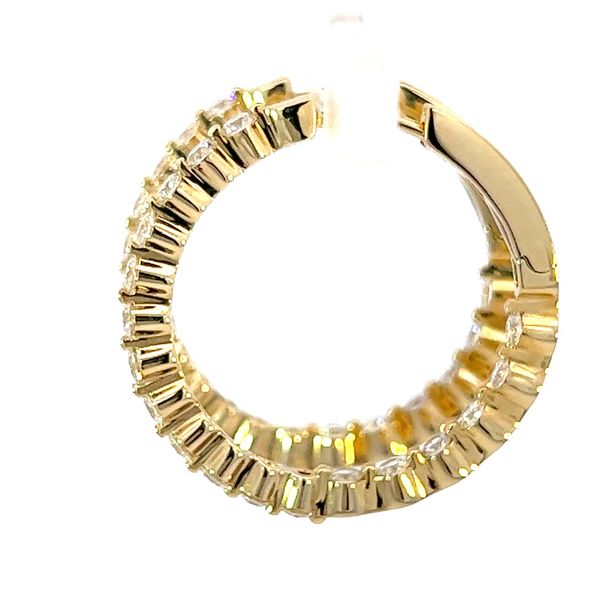 Exquisite 14K Yellow Gold Inside Out Diamond Hoop Earrings - 1.48cts TW Image 2 Arezzo Jewelers Elmwood Park, IL
