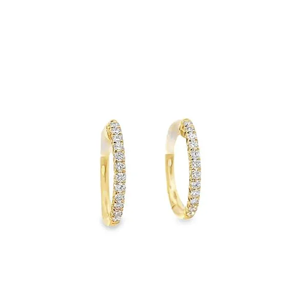 14k Yellow Gold 1/4ct Diamond Hoop Earrings Arezzo Jewelers Elmwood Park, IL