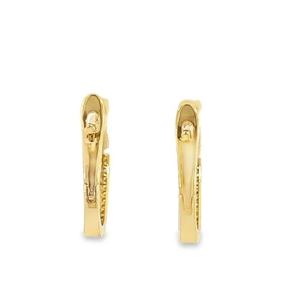 18k Yellow Gold Pave Diamond Huggie Earrings Image 4 Arezzo Jewelers Elmwood Park, IL