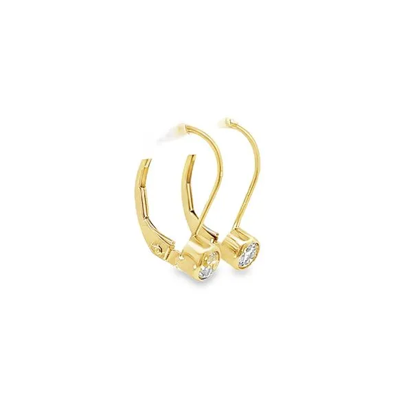 14k Yellow Gold Lever Back .45ct Diamond Earrings Image 2 Arezzo Jewelers Elmwood Park, IL