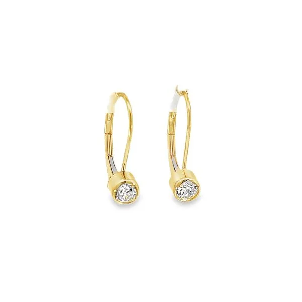 14k Yellow Gold Lever Back .45ct Diamond Earrings Arezzo Jewelers Elmwood Park, IL