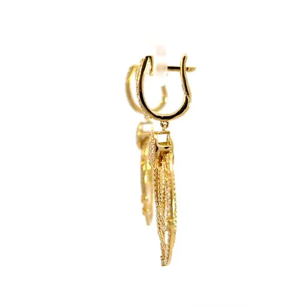 18K Yellow Gold Dangle Diamond Earrings Image 3 Arezzo Jewelers Elmwood, IL