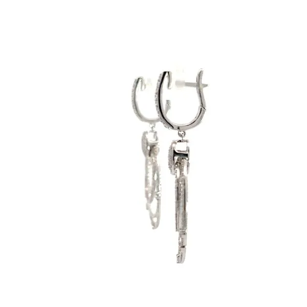 18K White Gold Dangle Diamond Earrings Image 2 Arezzo Jewelers Elmwood Park, IL