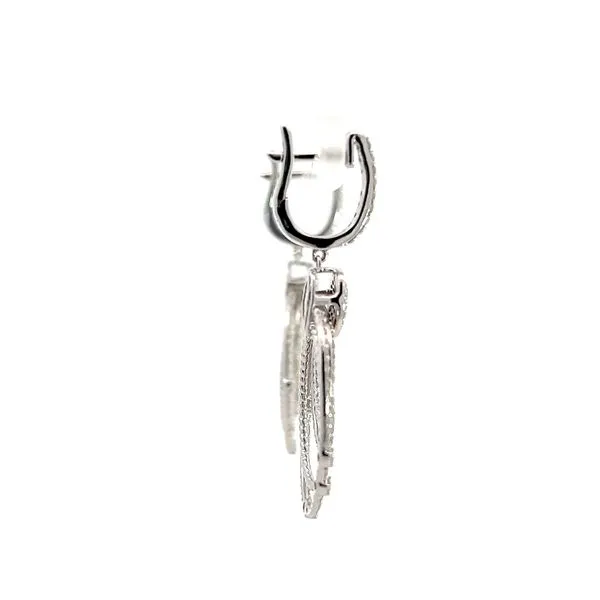 18K White Gold Dangle Diamond Earrings Image 3 Arezzo Jewelers Elmwood Park, IL