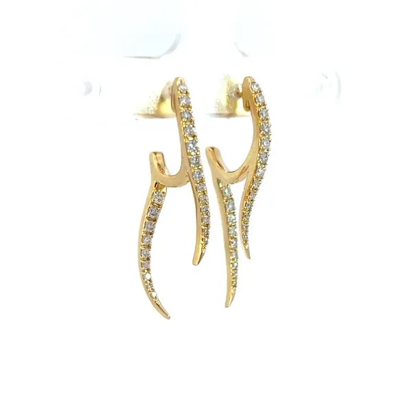 18K Yellow Gold Elegant Diamond Earrings Image 2 Arezzo Jewelers Elmwood Park, IL