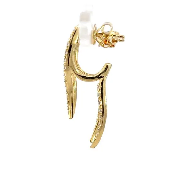 18K Yellow Gold Elegant Diamond Earrings Image 3 Arezzo Jewelers Elmwood Park, IL