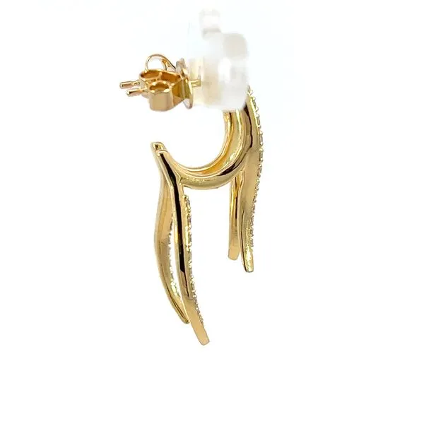 18K Yellow Gold Elegant Diamond Earrings Image 4 Arezzo Jewelers Elmwood Park, IL