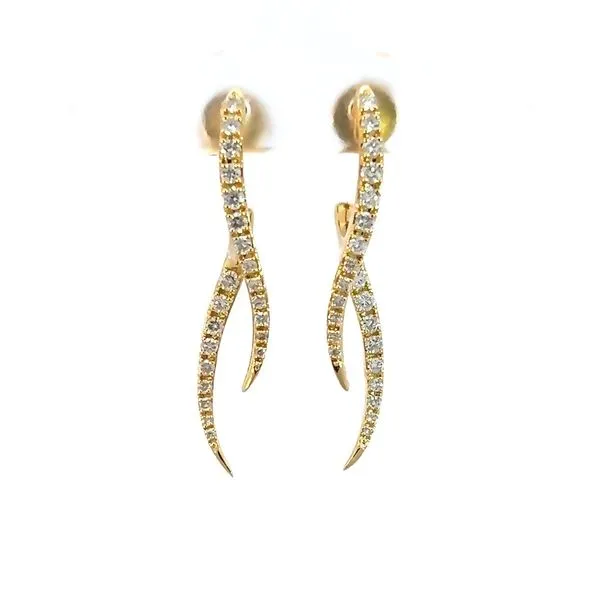 18K Yellow Gold Elegant Diamond Earrings Arezzo Jewelers Elmwood Park, IL