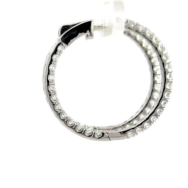 18K White Gold Inside Out 2.45ct Diamond Hoop Earrings Image 4 Arezzo Jewelers Elmwood, IL