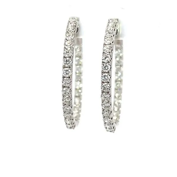 18K White Gold Inside Out 2.45ct Diamond Hoop Earrings Arezzo Jewelers Elmwood, IL