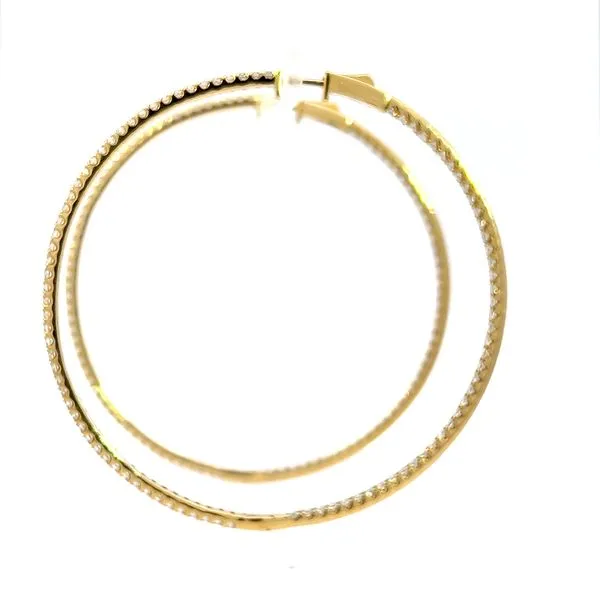 18K Yellow Gold Large 5.00ct Diamond Hoop Earrings Image 3 Arezzo Jewelers Elmwood, IL