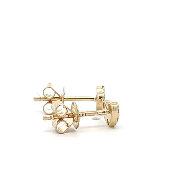 14k Yellow Gold Diamond Heart Earrings Image 3 Arezzo Jewelers Elmwood Park, IL