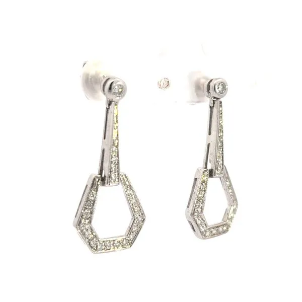 Art Deco Diamond Drop Earrings Image 2 Arezzo Jewelers Elmwood Park, IL