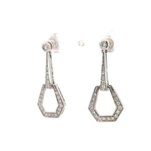 Art Deco Diamond Drop Earrings Image 3 Arezzo Jewelers Elmwood Park, IL