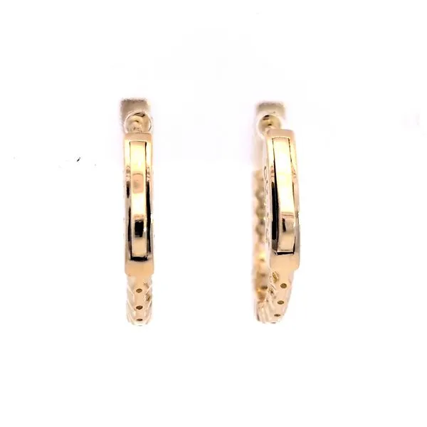 14K Yellow Gold Inside-Out Diamond Hoop Earrings – 0.46ctw Image 3 Arezzo Jewelers Elmwood Park, IL