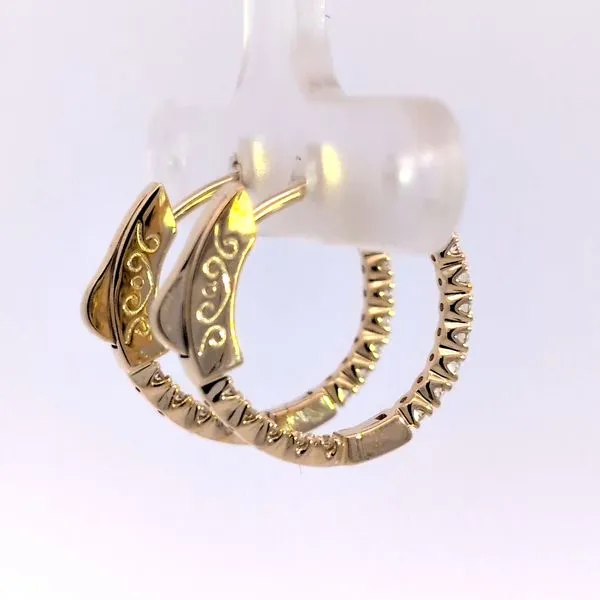 14K Yellow Gold Inside-Out Diamond Hoop Earrings – 0.46ctw Image 4 Arezzo Jewelers Elmwood Park, IL