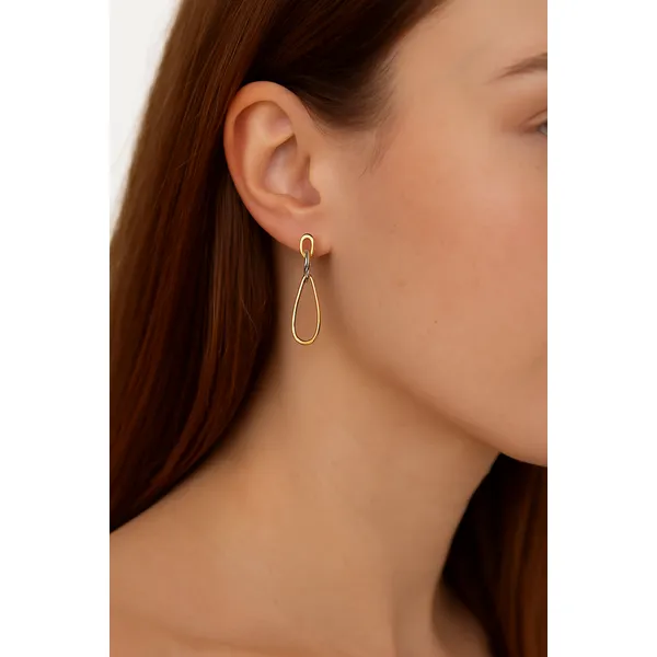 14K Yellow Gold Diamond Dangle Earrings – 0.06ctw Image 4 Arezzo Jewelers Elmwood Park, IL