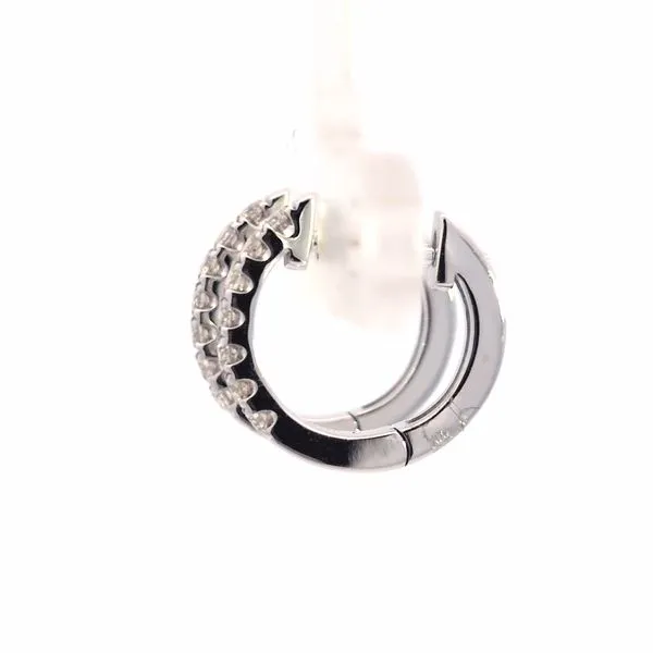 14K White Gold Small 1/4ct Diamond Hoop Earrings Image 2 Arezzo Jewelers Elmwood Park, IL