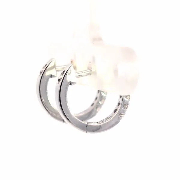 14K White Gold Small 1/4ct Diamond Hoop Earrings Image 3 Arezzo Jewelers Elmwood Park, IL