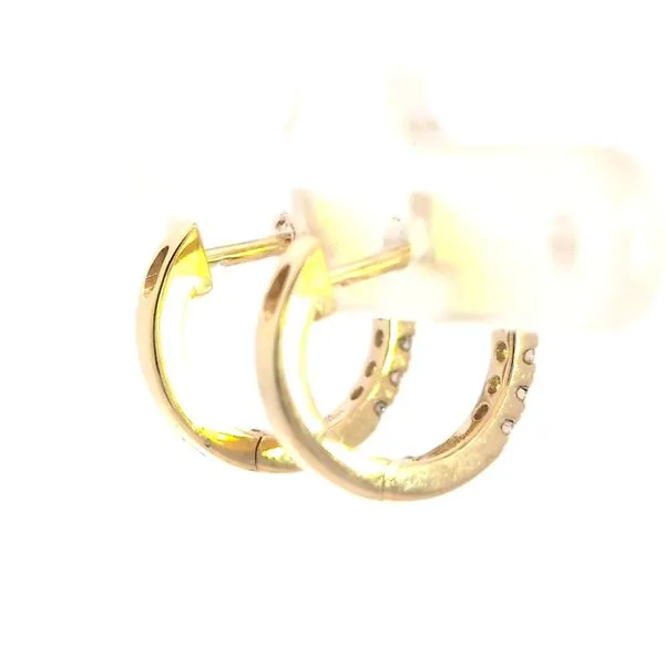 14K Yellow Gold 1/4ct Diamond Hoop Earrings Image 2 Arezzo Jewelers Elmwood Park, IL