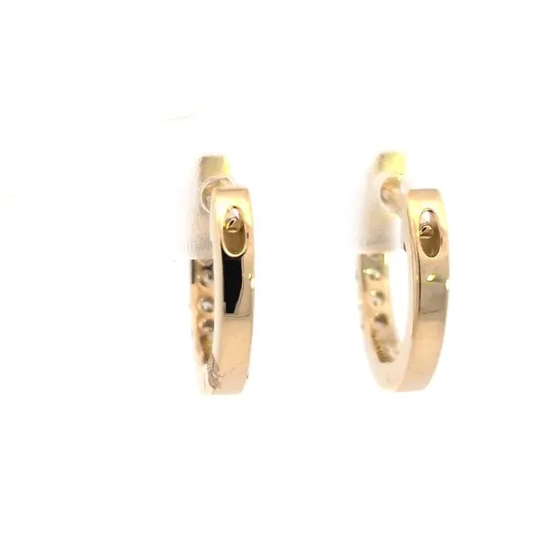 14K Yellow Gold 1/4ct Diamond Hoop Earrings Image 3 Arezzo Jewelers Elmwood Park, IL