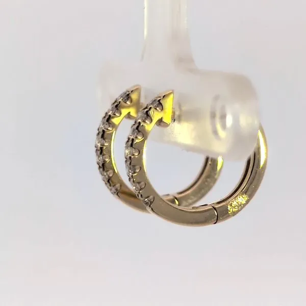 14K Yellow Gold 1/4ct Diamond Hoop Earrings Image 4 Arezzo Jewelers Elmwood Park, IL
