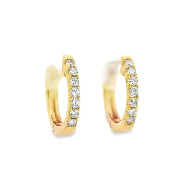 14K Yellow Gold 1/4ct Diamond Hoop Earrings Arezzo Jewelers Elmwood Park, IL