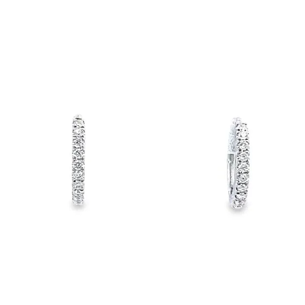 0.10ct Round Petite Diamond Hoop Earrings Image 2 Arezzo Jewelers Elmwood Park, IL