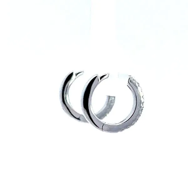 0.10ct Round Petite Diamond Hoop Earrings Image 3 Arezzo Jewelers Elmwood Park, IL
