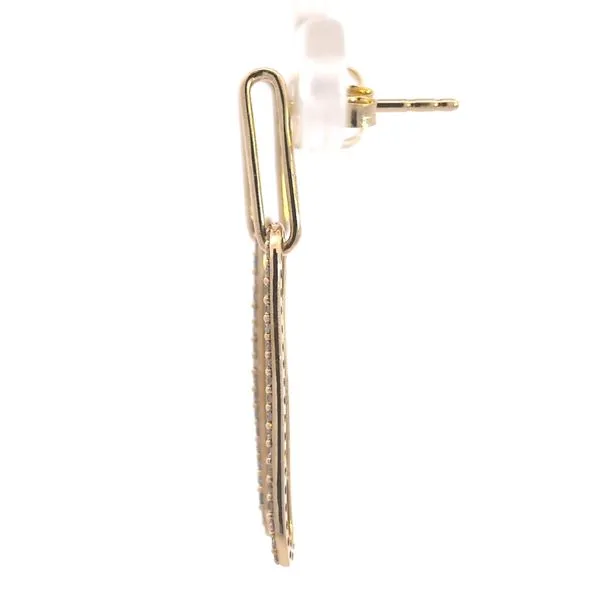 .45ct Open Dangle Oval Diamond Earrings in 14k Yellow Gold Image 2 Arezzo Jewelers Elmwood Park, IL