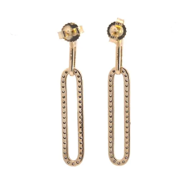 .45ct Open Dangle Oval Diamond Earrings in 14k Yellow Gold Image 3 Arezzo Jewelers Elmwood Park, IL