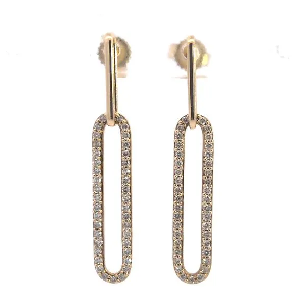 .45ct Open Dangle Oval Diamond Earrings in 14k Yellow Gold Arezzo Jewelers Elmwood Park, IL