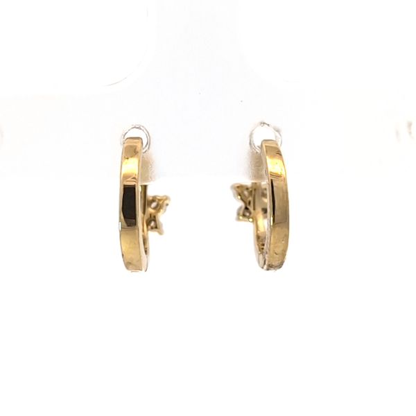 .10ct TW Small Hoop Diamond Earrings in 14 Karat Yellow Gold Image 4 Arezzo Jewelers Elmwood Park, IL