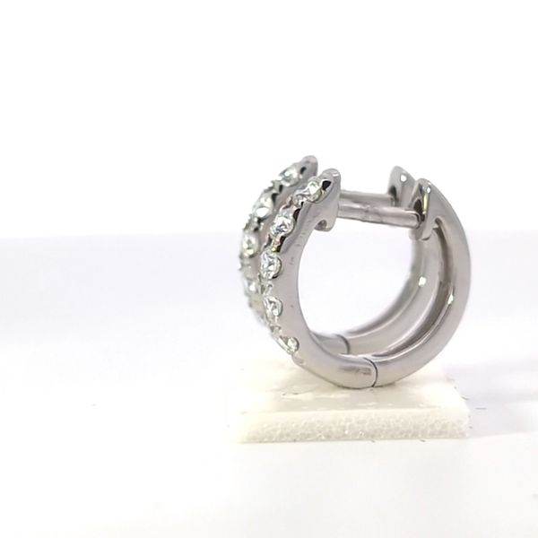 14K White Gold Huggie Diamond Earrings - .32 Image 2 Arezzo Jewelers Elmwood Park, IL